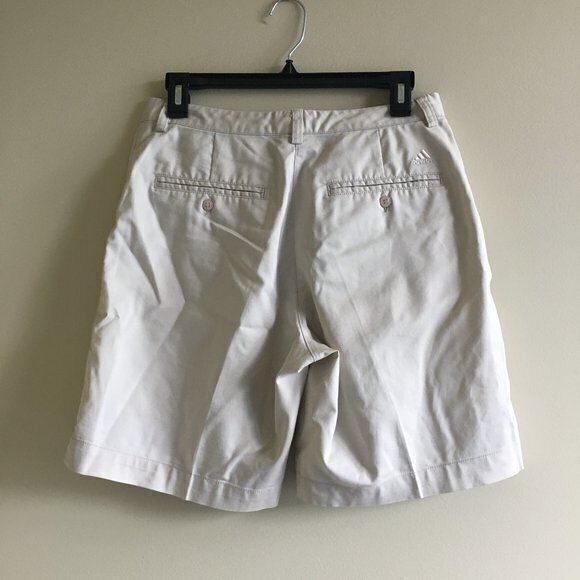 ADIDAS STRETCH SHORTS ATHLETIC WOMENS‎ SIZE 6 IVORY Climalite Dry GLOF - Picture 3 of 6